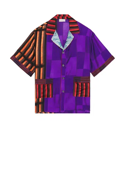 Pierre-louis Mascia Short Sleeve Shirt In Purple Multi