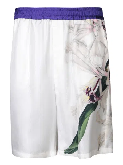 Pierre-louis Mascia Aloe Organic White/multicolor Shorts
