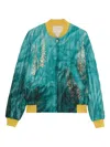 Pierre-louis Mascia Silk Bomber Jacket In Blue