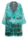 Pierre-louis Mascia Silk Coat In Blue