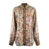 Pierre-louis Mascia Silk Floral Pattern Long Sleeve Shirt In Red