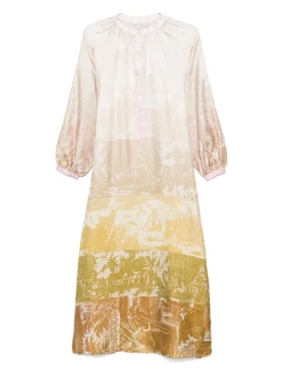 Pierre-louis Mascia Silk Maxi Dress In Pink