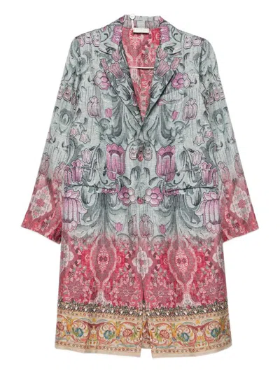 PIERRE-LOUIS MASCIA PIERRE-LOUIS MASCIA SILK PRINTED SINGLE-BREASTED COAT