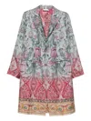 Pierre-louis Mascia Pierre Louis Mascia Silk Printed Single-breasted Coat In Multi