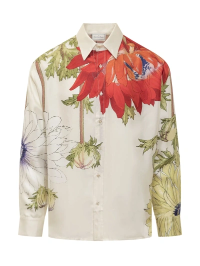 Pierre-louis Mascia Silk Shirt In Bianco Fantasia