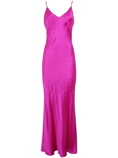 Pierre-louis Mascia Silk Slip Dress Clothing In Pink & Purple