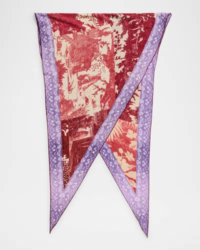 Pierre-louis Mascia Silk Triangle Printed Scarf In Multi