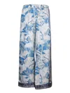 Pierre-louis Mascia Aloe Silk Trousers In Blue
