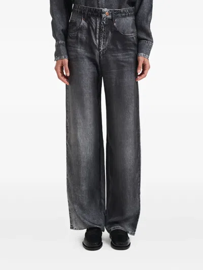 Pierre-louis Mascia Silk Trousers In Gray