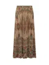 Pierre-louis Mascia Pierre Louis Mascia Printed Silk Skirt In Brown