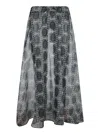 Pierre-louis Mascia Blue Organza Kobes Midi Skirt