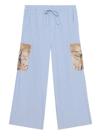 Pierre-louis Mascia Striped Patch-pocket Trousers In Blue