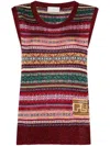 Pierre-louis Mascia Striped Tricot Top In Red