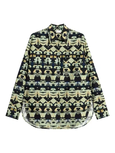 Pierre-louis Mascia Teslabio Geometric-print Shirt In Multi