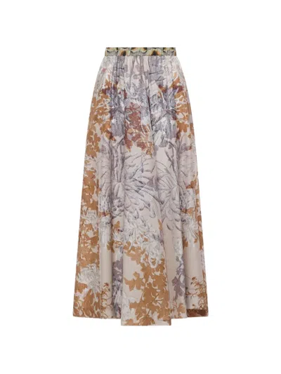 Pierre-louis Mascia Tetris Floral A-line Maxi Skirt In Neutral