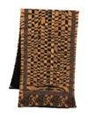 Pierre-louis Mascia Tiger-stripe Lace-panelled Scarf In Brown