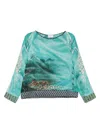 Pierre-louis Mascia Top Turquoise In Blue