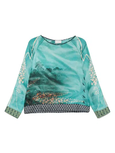 Pierre-louis Mascia Top Turquoise In Blue