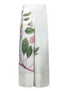 Pierre-louis Mascia White Wide-leg Trousers With Floral Print Accents