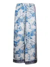 Pierre-louis Mascia Aloe Silk Trousers In Blue