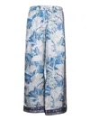 Pierre-louis Mascia Aloe Silk Trousers In Blue