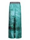 Pierre-louis Mascia Wide-leg Trousers With Botanical Print In Green