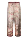 Pierre-louis Mascia Wide-leg Floral Trousers With Elastic Waistband In Red