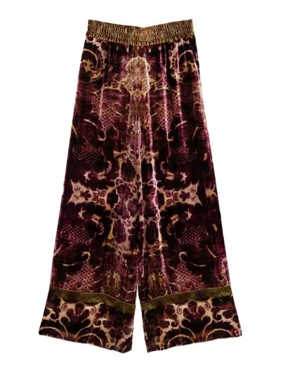 Pierre-louis Mascia Velvet Wide-leg Trousers In Red