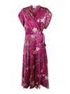 Pierre-louis Mascia Pierre Louis Mascia Printed Silk Long Dress In Multicolour