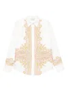 Pierre-louis Mascia Pierre Louis Mascia Embroidered Silk Shirt In White