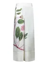 Pierre-louis Mascia White Wide-leg Trousers With Floral Print Accents