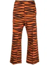 Pierre-louis Mascia Wide-leg Geometric-print Trousers In Orange