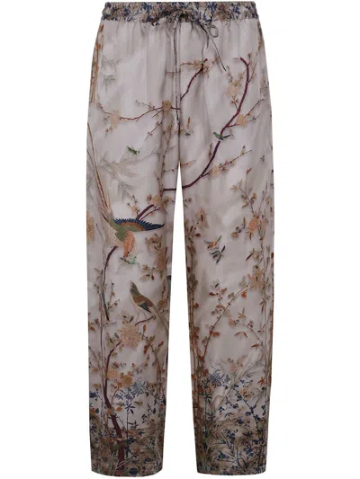 Pierre-louis Mascia Wide Leg Trousers Aloe In Multicolour