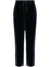 Pierre-louis Mascia Wide-leg Velvet Trousers With Drawstring Waist In Black