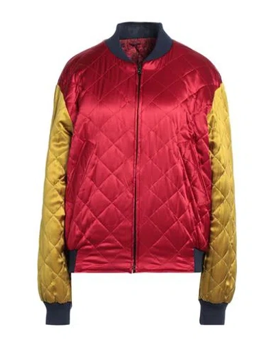 Pierre-louis Mascia Woman Jacket Red Size M Polyester, Silk, Cotton