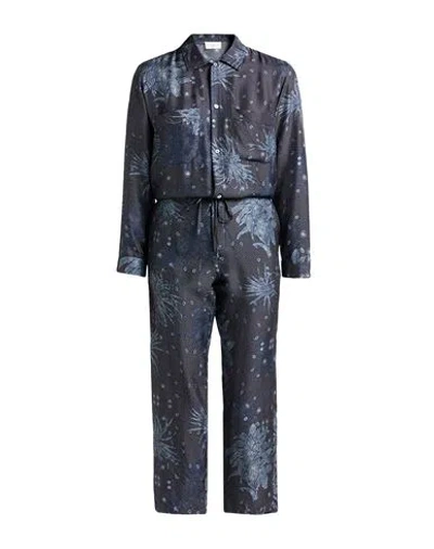 Pierre-louis Mascia Woman Jumpsuit Midnight Blue Size L Silk