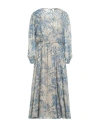 Pierre-louis Mascia Woman Maxi Dress Azure Size L Polyester, Silk, Metallic Fiber, Elastane In Multi