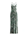 Pierre-louis Mascia Woman Maxi Dress Green Size M Viscose, Silk In Multi