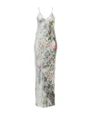 Pierre-louis Mascia Woman Maxi Dress Grey Size S Viscose, Silk In Multi