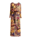 Pierre-louis Mascia Woman Maxi Dress Mustard Size L Silk In Multi