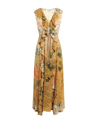 Pierre-louis Mascia Woman Maxi Dress Mustard Size S Silk
