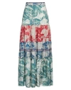 Shop Pierre-louis Mascia Woman Maxi Skirt Deep Teal Size S Silk
