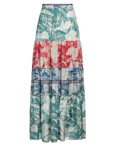 Pierre-louis Mascia Woman Maxi Skirt Deep Teal Size S Silk