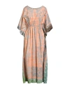 Pierre-louis Mascia Woman Midi Dress Salmon Pink Size Onesize Cotton