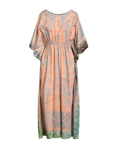 Pierre-louis Mascia Woman Midi Dress Salmon Pink Size Onesize Cotton