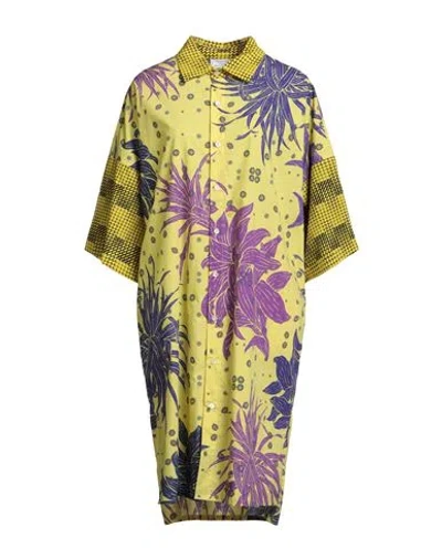 Pierre-louis Mascia Woman Midi Dress Yellow Size S Cotton
