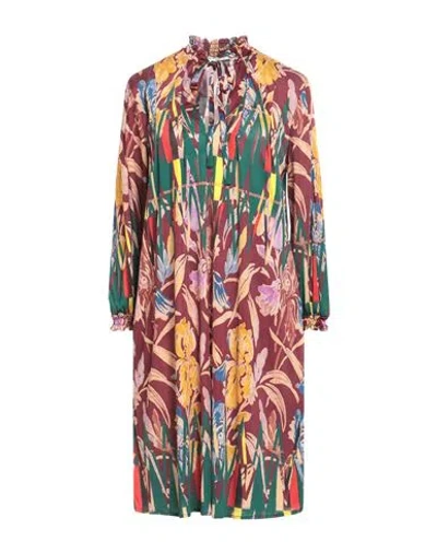 Pierre-louis Mascia Woman Mini Dress Burgundy Size L Silk