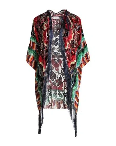 Pierre-louis Mascia Woman Overcoat & Trench Coat Tomato Red Size Onesize Viscose, Silk