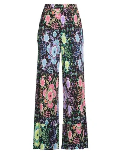 Pierre-louis Mascia Woman Pants Black Size L Silk In Multi