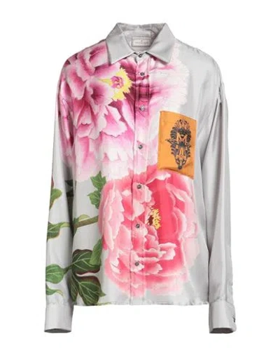 Pierre-louis Mascia Woman Shirt Light Grey Size S Silk In Gray